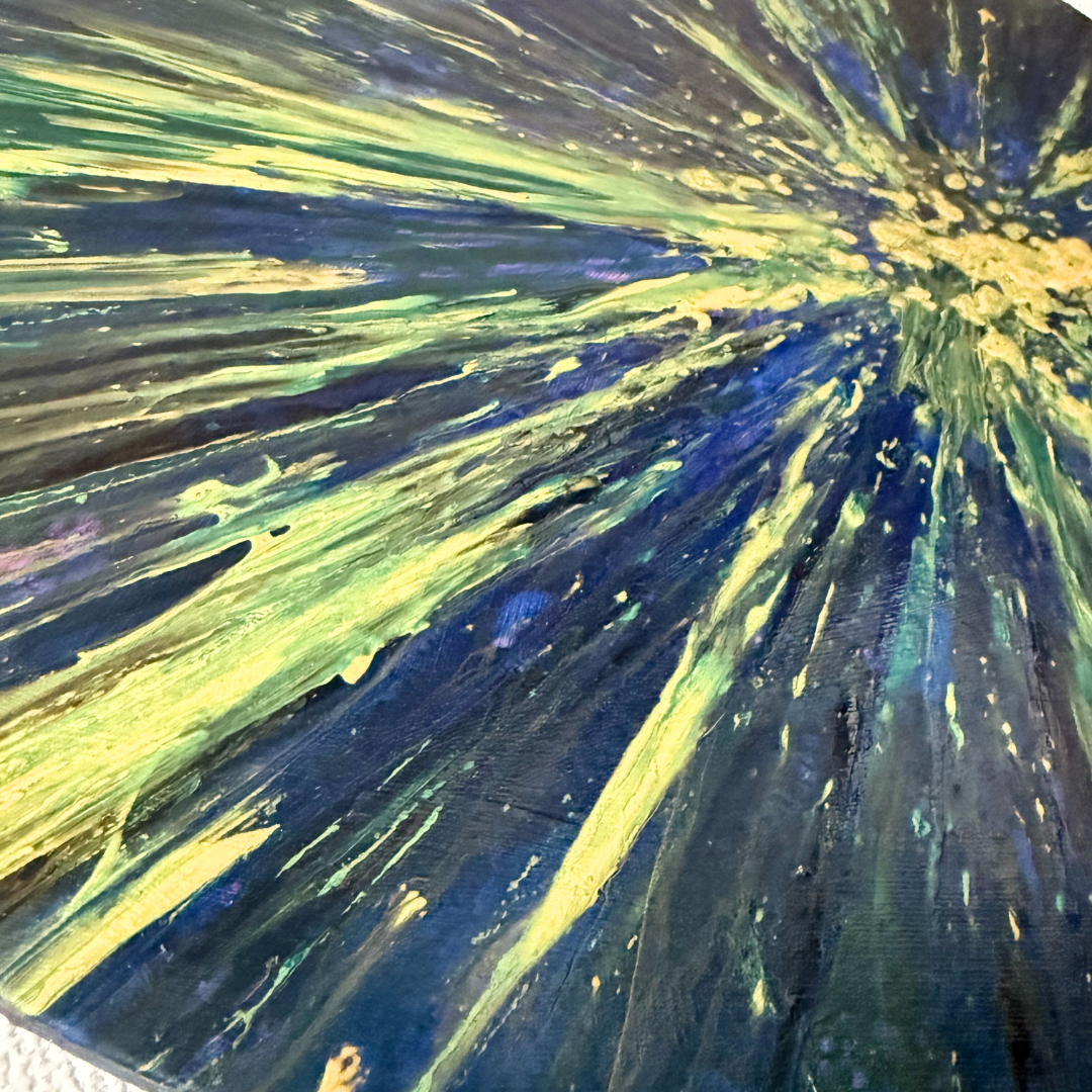 Sparkle Art®『Origin of Light 』|光の起源|青と金が放つ宇宙的エネルギー・円形アート原画|SAORI Official Store