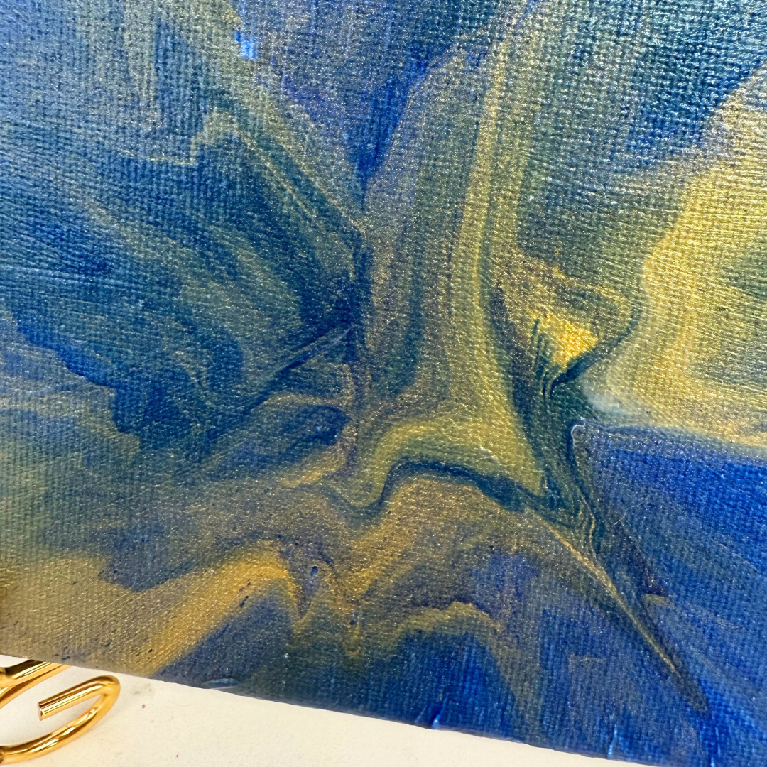 Sparkle Art®『Echo of Light ― 光の余響 ―』|深い青と金の共鳴を描く抽象アート・原画|SAORI Official Store