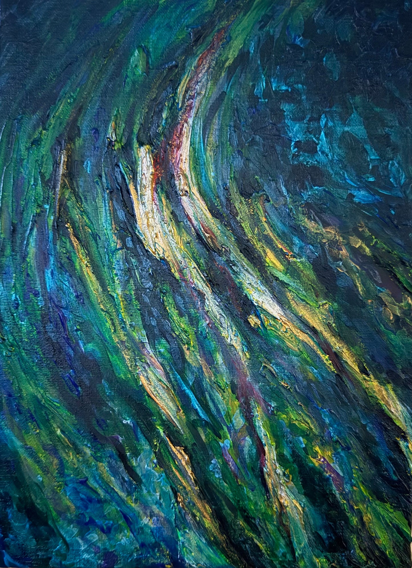 Vibrationシリーズ『Pianist』|青と金が奏でる抽象画・原画|SAORI Official Store
