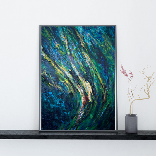 Vibrationシリーズ『Pianist』｜青と金が奏でる抽象画・原画｜SAORI Official Store