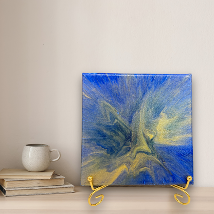 Sparkle Art®『Echo of Light ― 光の余響 ―』｜深い青と金の共鳴を描く抽象アート・原画｜SAORI Official Store