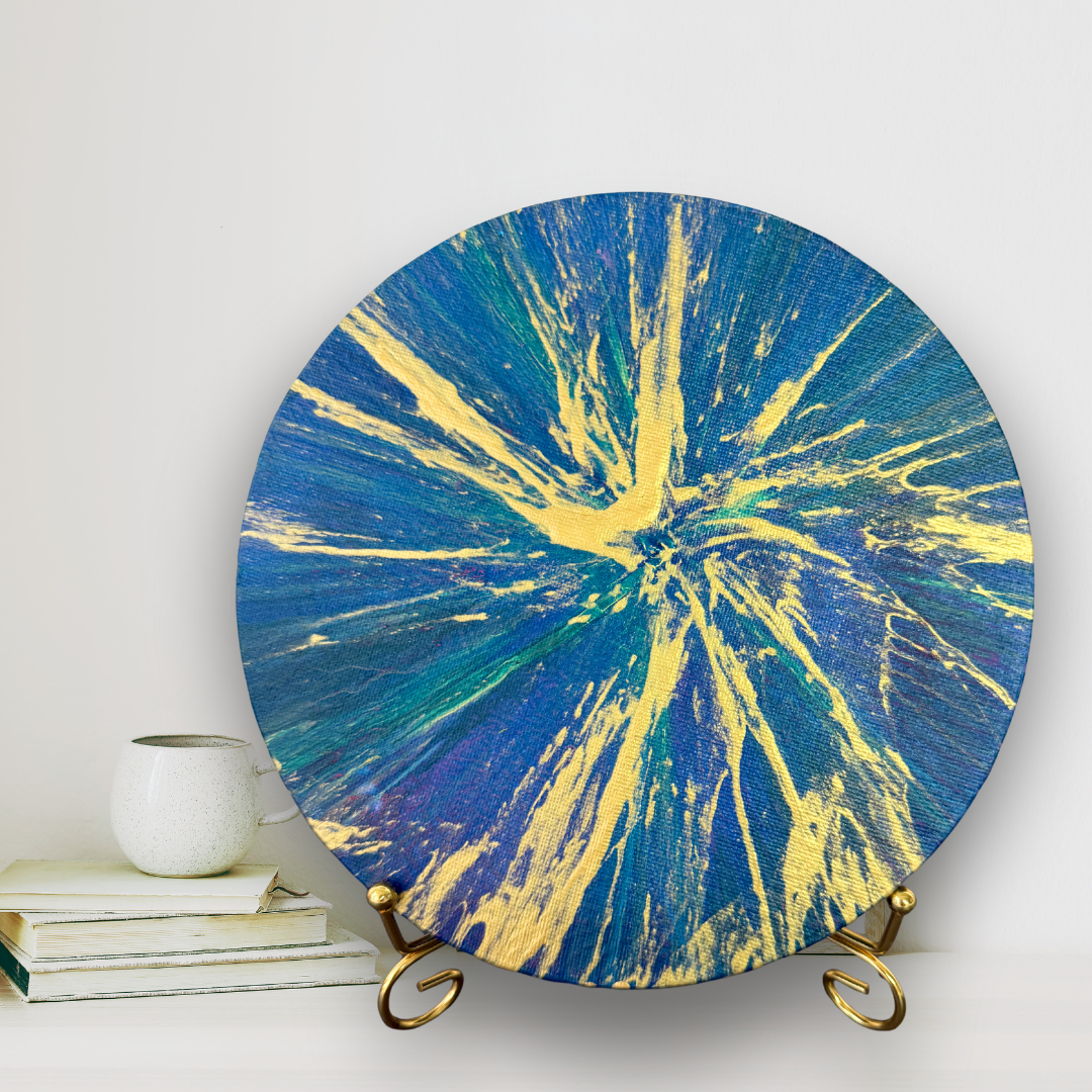 Sparkle Art®『Vibration of Light』｜光の波動 抽象画・円形キャンバス原画｜SAORI Official Store