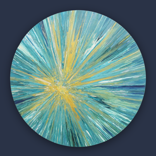 Sparkle Art®『The Advent of Aphrodite ― 女神アフロディーテの降臨 ―』｜愛と光の誕生を描く抽象アート・円形原画｜SAORI Official Store