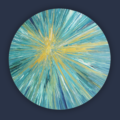 Sparkle Art®『The Advent of Aphrodite ― 女神アフロディーテの降臨 ―』｜愛と光の誕生を描く抽象アート・円形原画｜SAORI Official Store