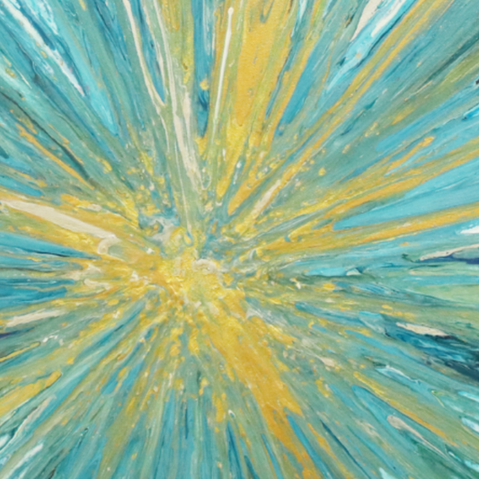 Sparkle Art®『The Advent of Aphrodite ― 女神アフロディーテの降臨 ―』｜愛と光の誕生を描く抽象アート・円形原画｜SAORI Official Store