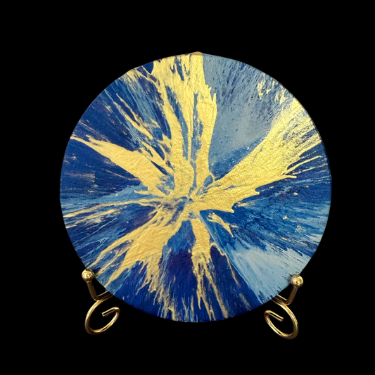 Sparkle Art®『The Birth of Light』｜光の誕生・青と金の抽象アート原画｜SAORI Official Store
