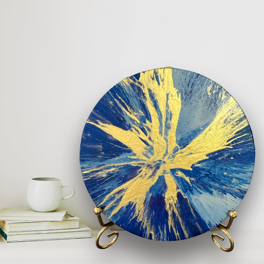 Sparkle Art®『The Birth of Light』｜光の誕生・青と金の抽象アート原画｜SAORI Official Store