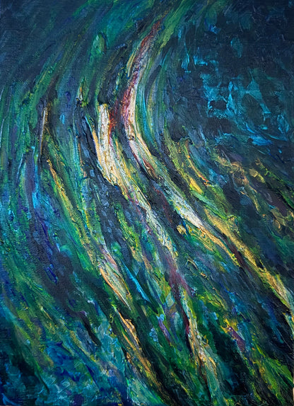 Vibrationシリーズ『Pianist』｜青と金が奏でる抽象画・原画｜SAORI Official Store